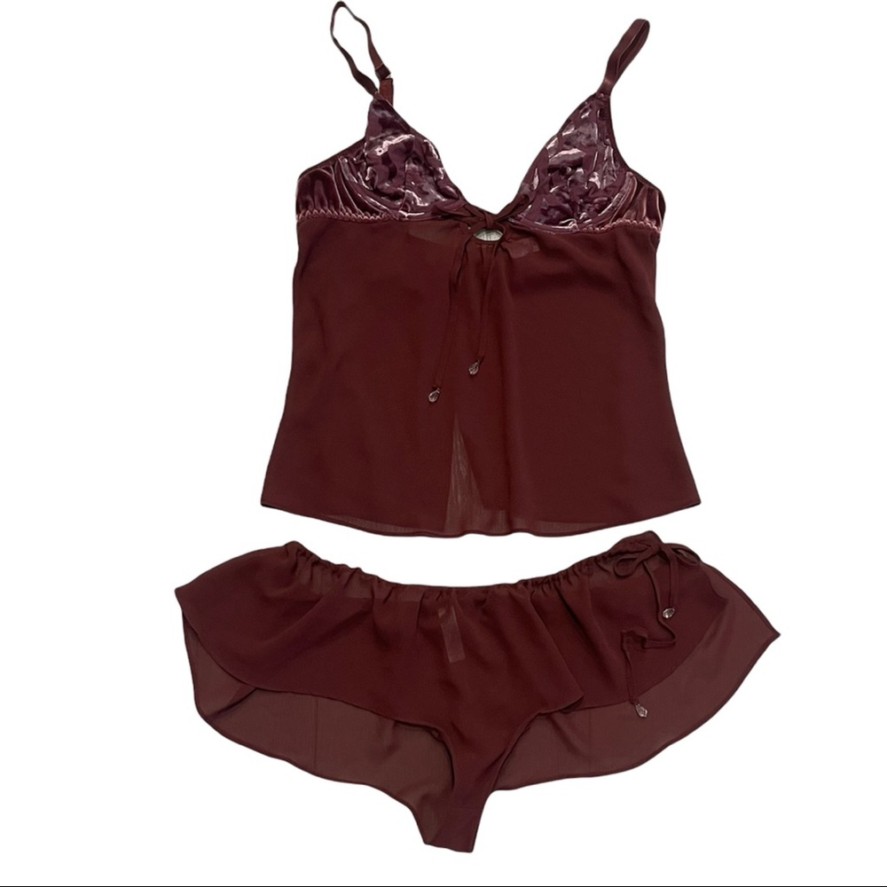 VICTORIA’S SECRET VERY SEXY 2 Piece Sheer Brown Underwire Cami Lingerie Size S